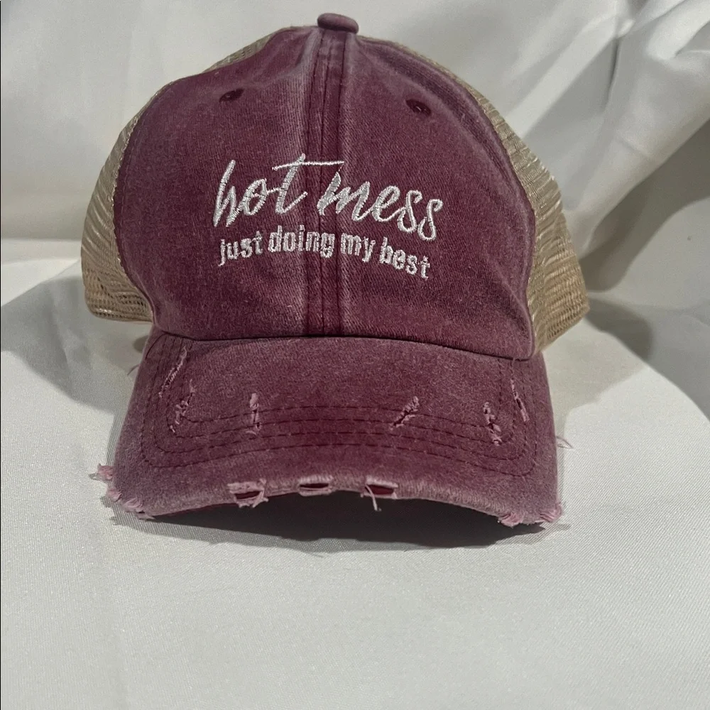 Distressed Pink and‎ Tan Cap