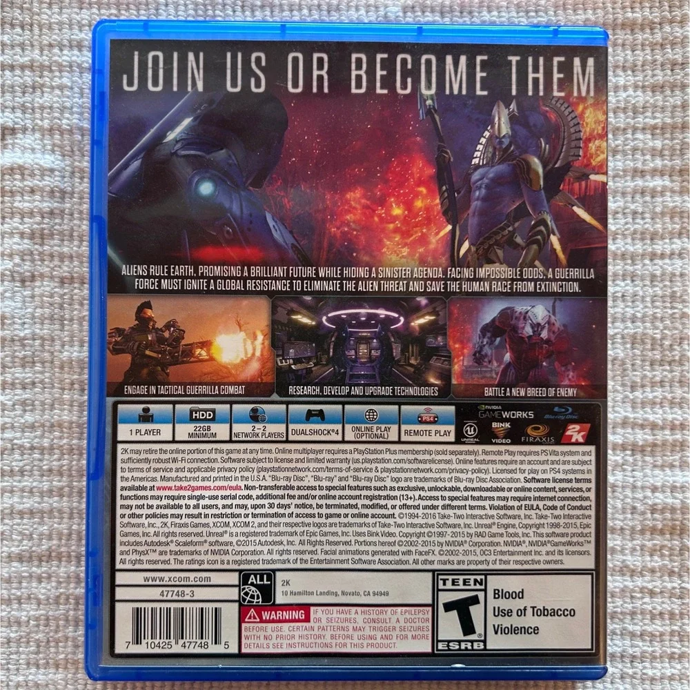 2K Games xcom playstation