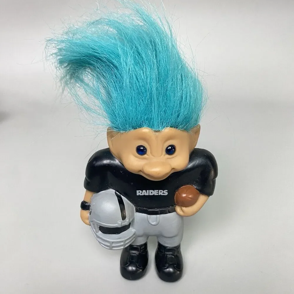 Vintage Troll Dolls Lot Raiders NFL Football & Dodgers MLB Licensed Troll
