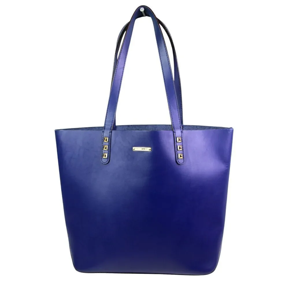 Rebecca Minkoff SADDLE BLUE LEATHER TOTE BUSINESS SHOULDER BAG HANDBAG PURSE