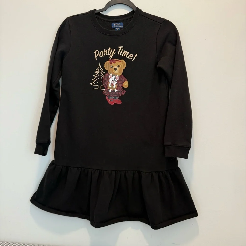 Polo Ralph Lauren Teddy Bear Party Time Dress Girl XL/16
