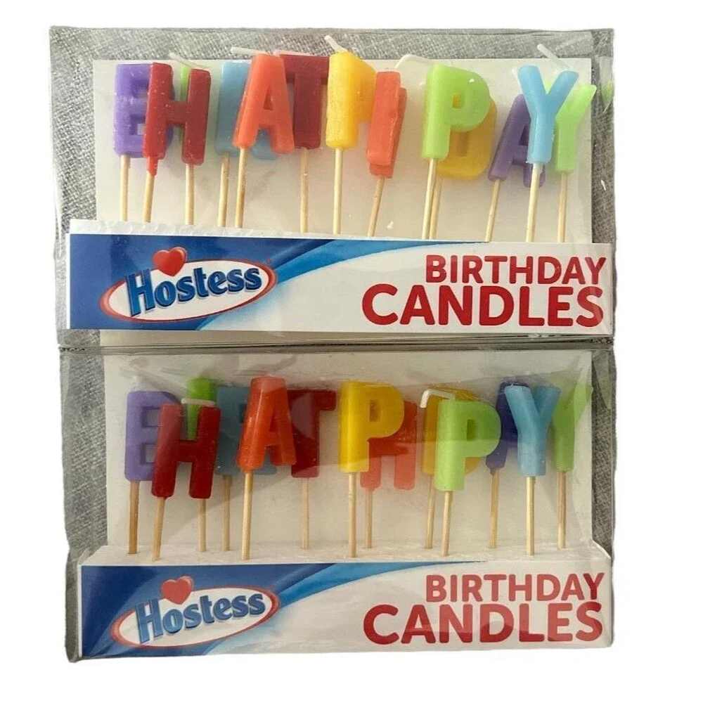 Lot of 2 'Happy Birthday' Party Candles Set - Colorful Letter Candles