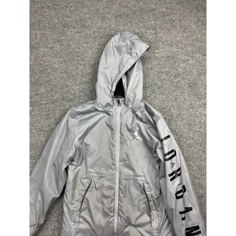 Air Jordan Jacket Youth Small Gray‎ Zip Up Hooded Fleece Lined Jumpman #23
