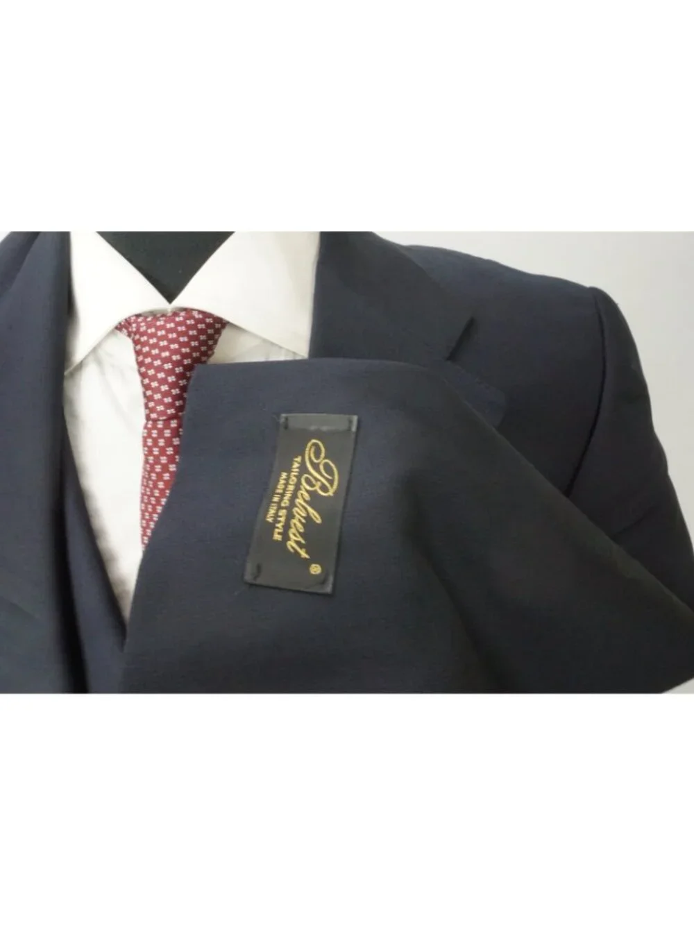 Belvest Blue Woven S120s Wool 2 Pc Suit Jacket Pants Sz 40R Brand New