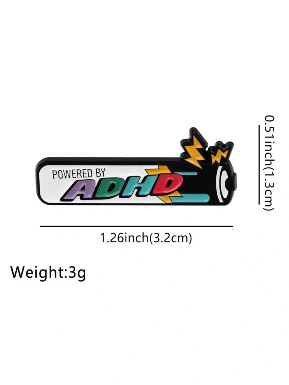Powered by ADHD Battery Enamel Pin – Funny Neurodivergent Lapel Pin