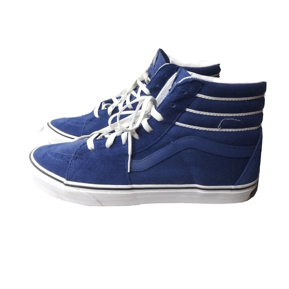 Vans Sk8-Hi Sneakers Men's Size 12 Shoes Old Skool Era Blue White Stripe