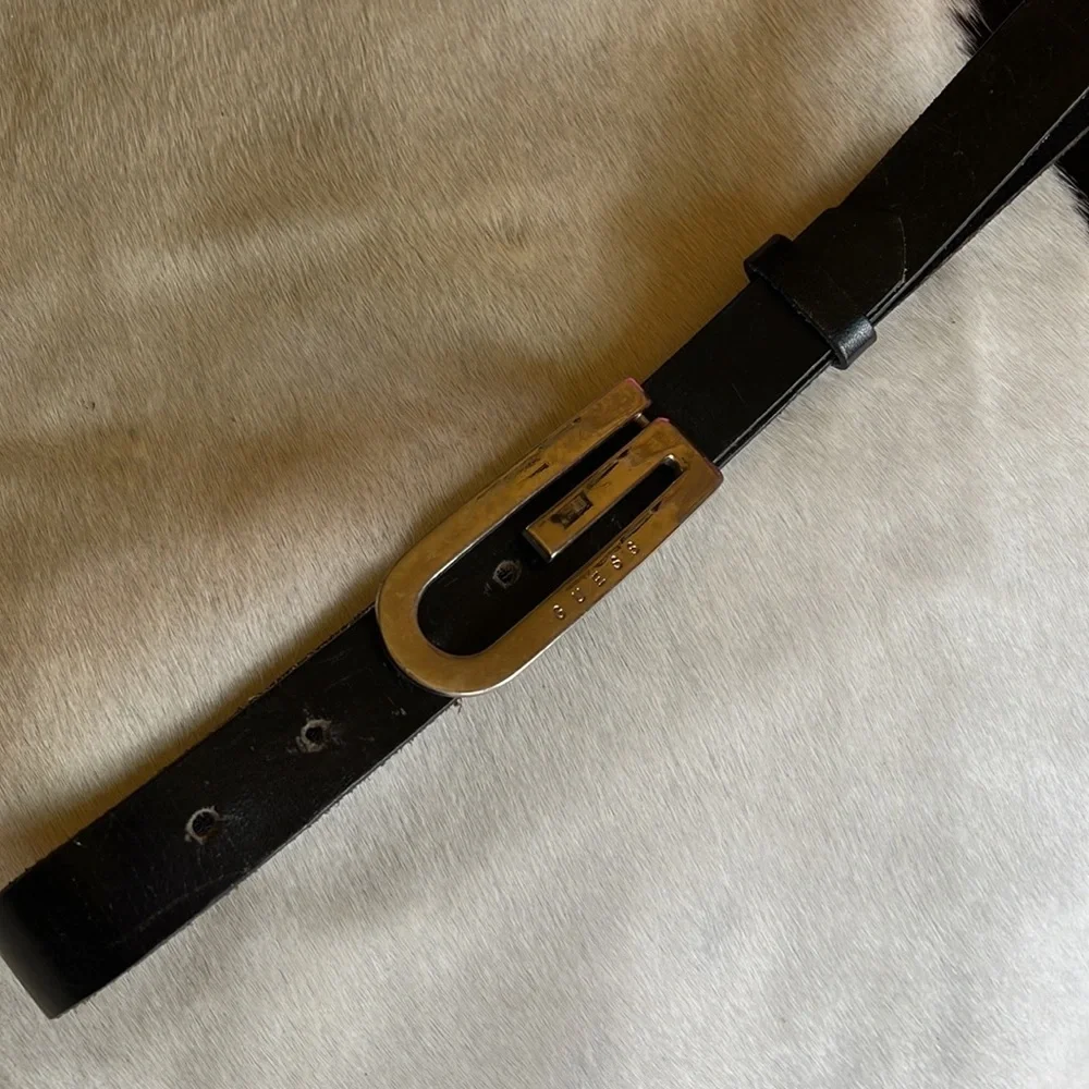 Guess black leather