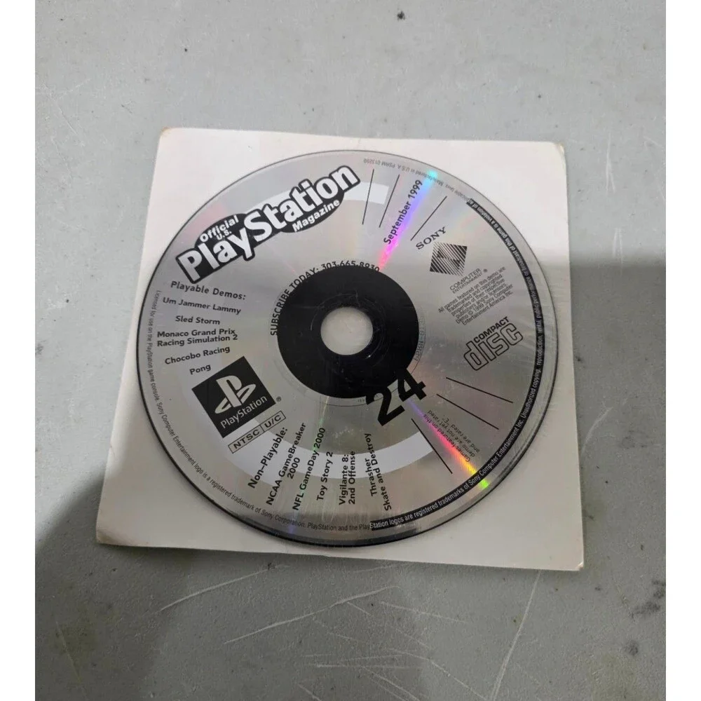 Official U.S. PlayStation Magazine Demo Disc #24 Sept 1999 Factory Sealed PS1