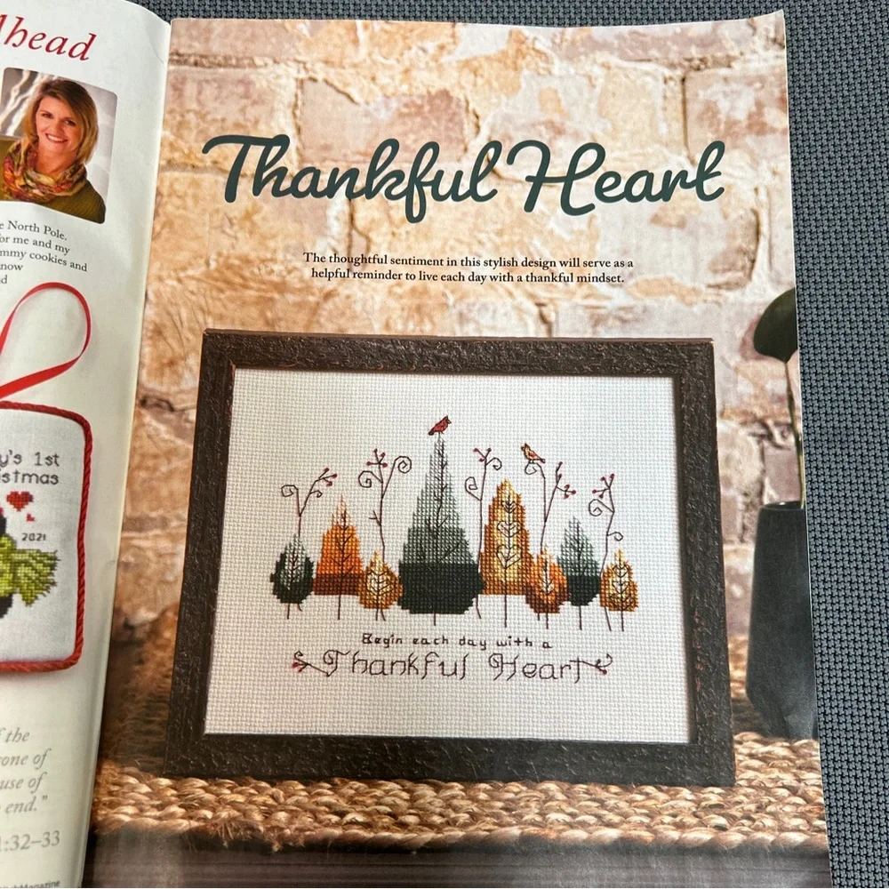 Just Cross Stitch magazine December 2021 Thanksgiving and Christmas designs