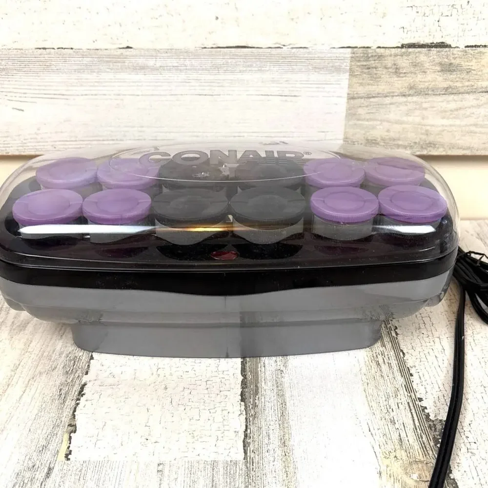 Conair CHV14JXR 12 Pc Jumbo Ceramic Heated Hair Roller Set Flocked NEW