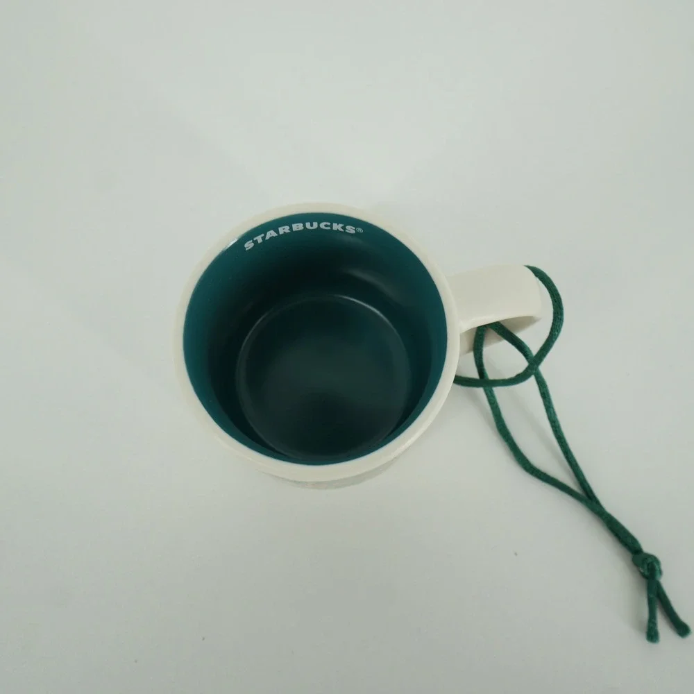 Starbucks Discovery Series Colorado Ornament 2oz Cream Teal 2024 Mini Mug New