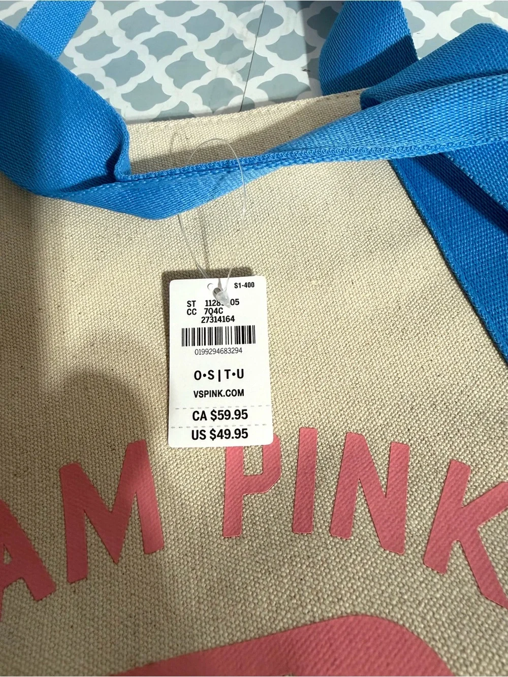PINK Victorias Secret canvas tote