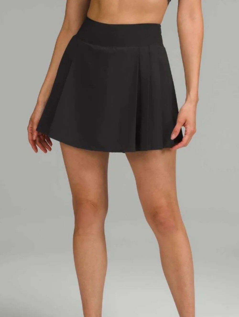 Lululemon Side Pleat High-Rise Tennis Skirt Black EUC