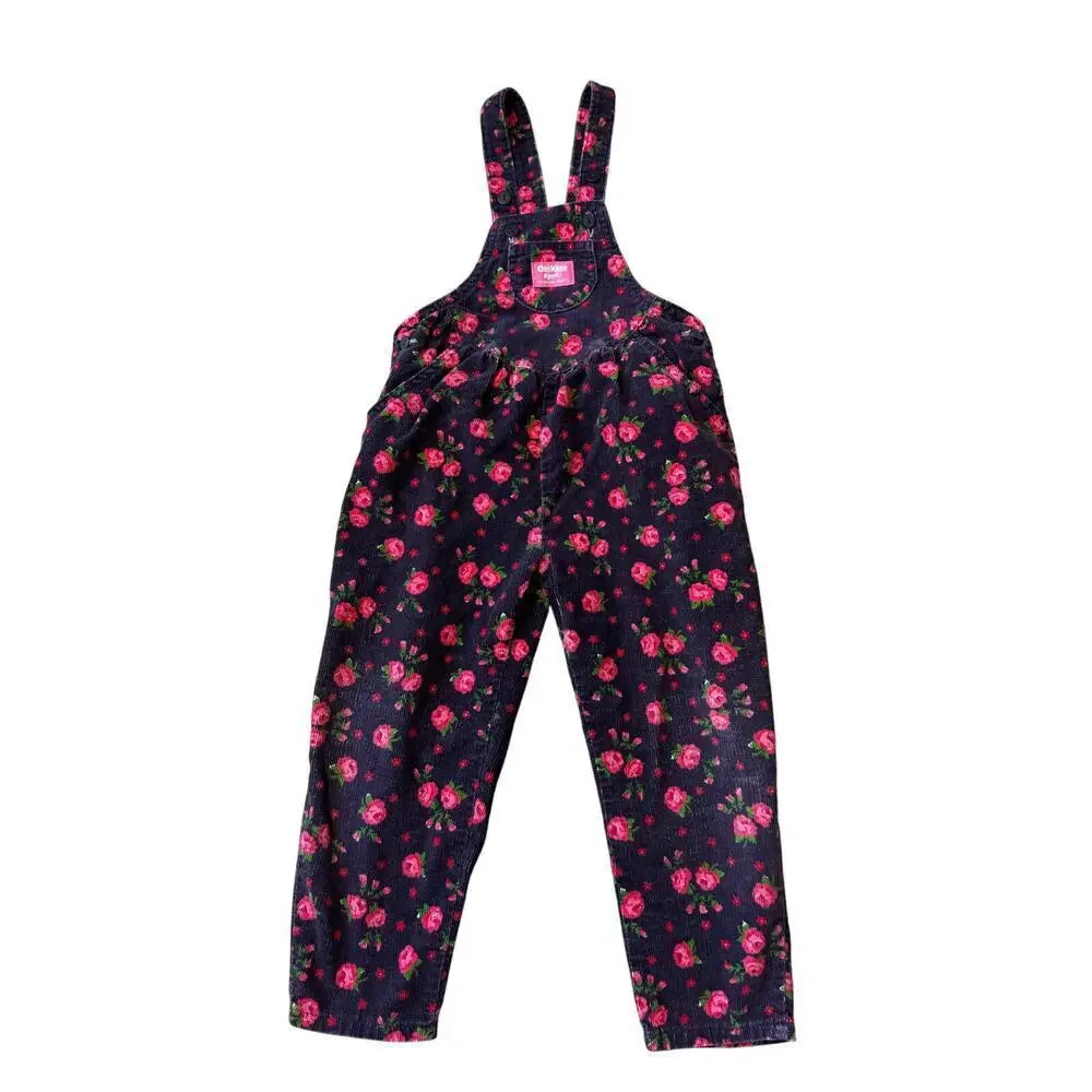 OshKosh B'gosh Girls Corduroy Overalls size 5, Vintage 90's