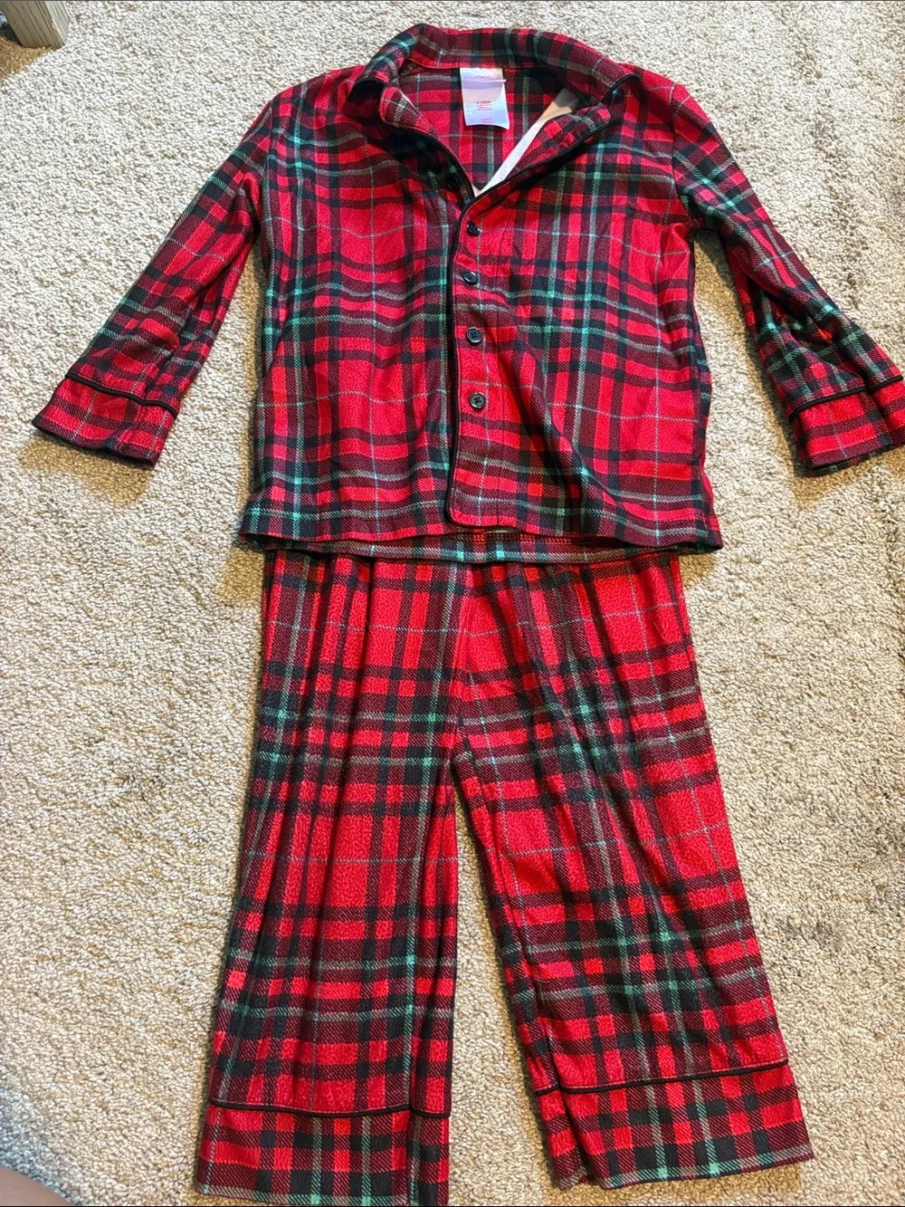 Wondershop Red and Green Plaid Kids Pajama Set