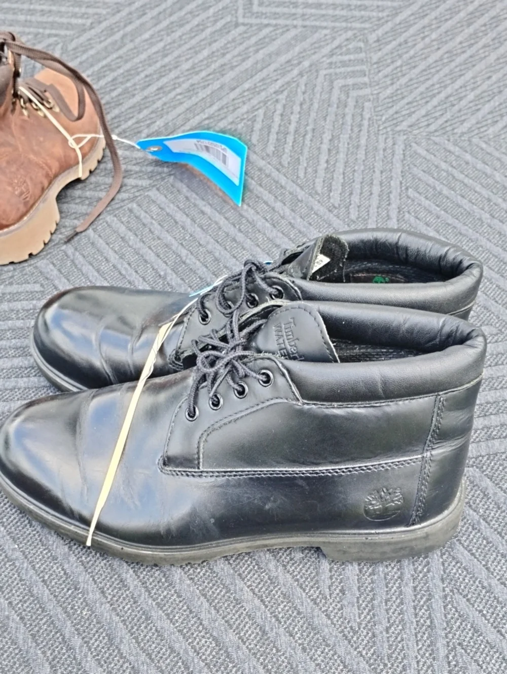 Black Leather Men's Lace-Up Boots