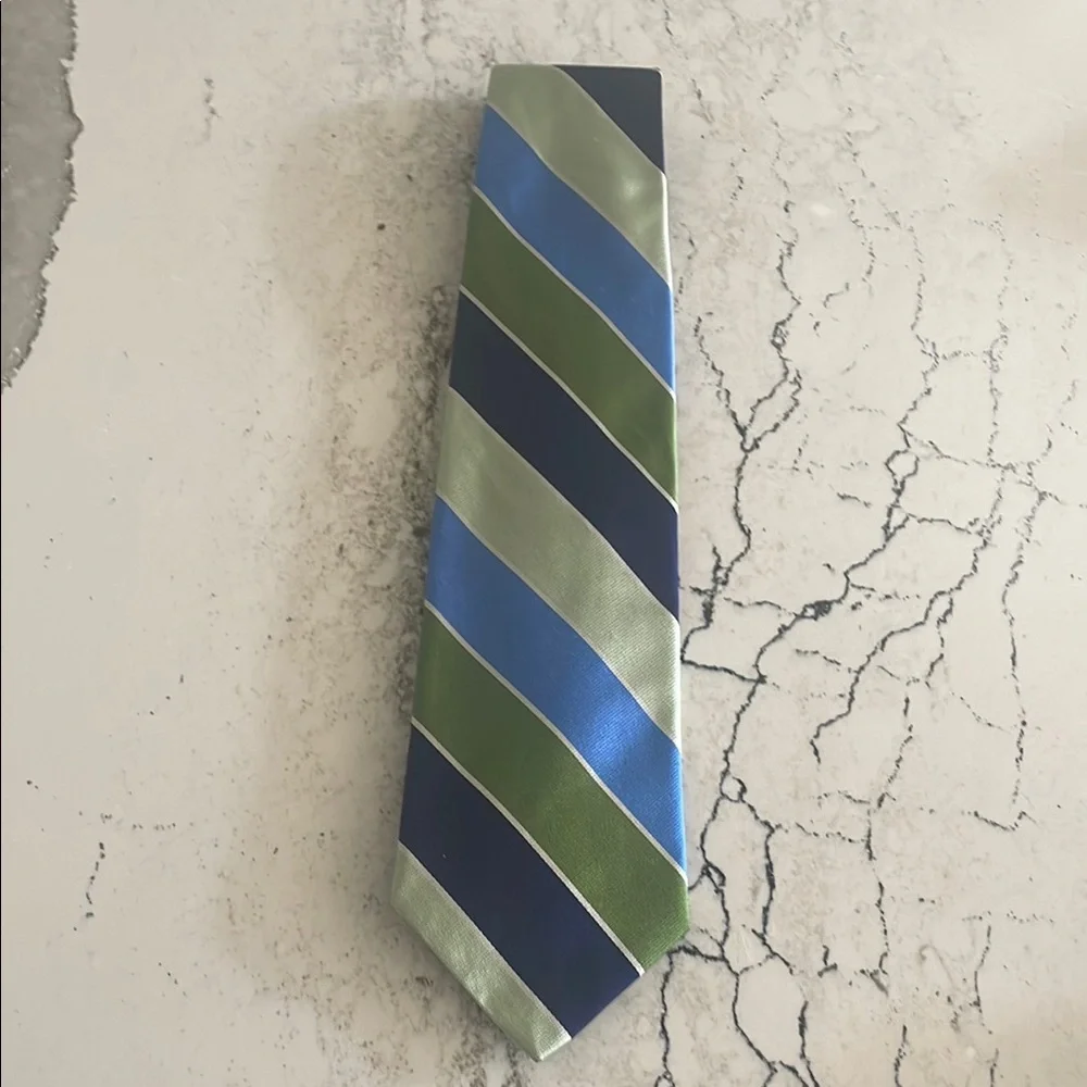 Brooks Brothers Blue and Green Striped Silk Tie