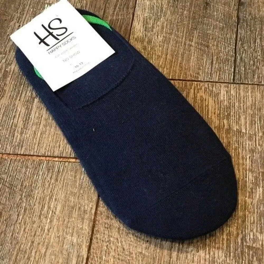 Happy Socks Navy Blue No Show 10-12 NEW NWT