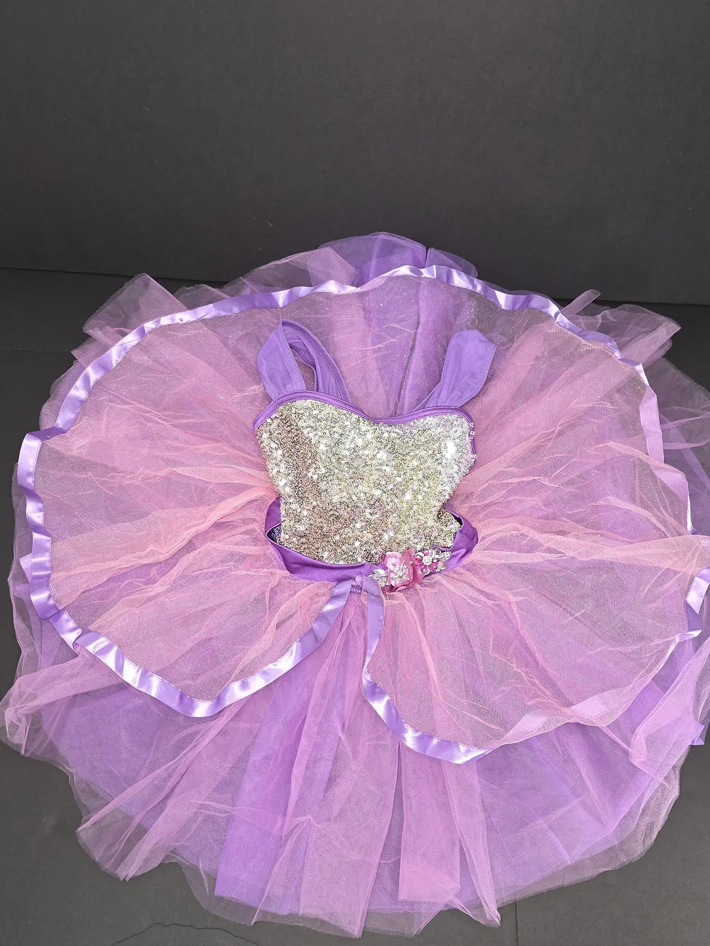 Weissman Keep The Beat 17370 Purple Pink Sequin Tulle Ballet Costume Dance SC*
