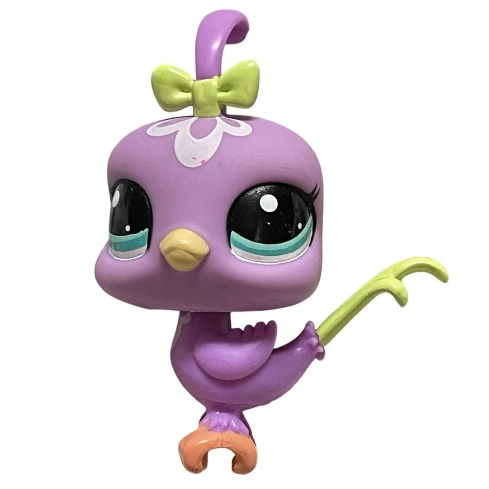 Littlest Pet Shop Bird Hasbro Quail Purple #‎ 2639 with blue eyes LPS Bird
