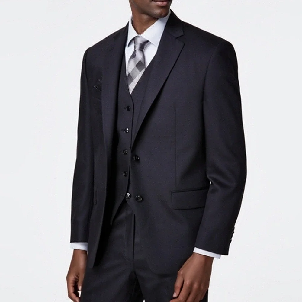 Michael Kors Men Sport Coat Kaplan Black 46 Wool Blend Quiet Luxury Polished NWT