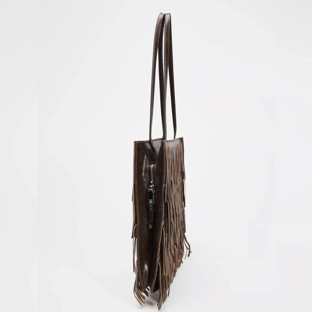 ZARA Fringed Leather Bag
