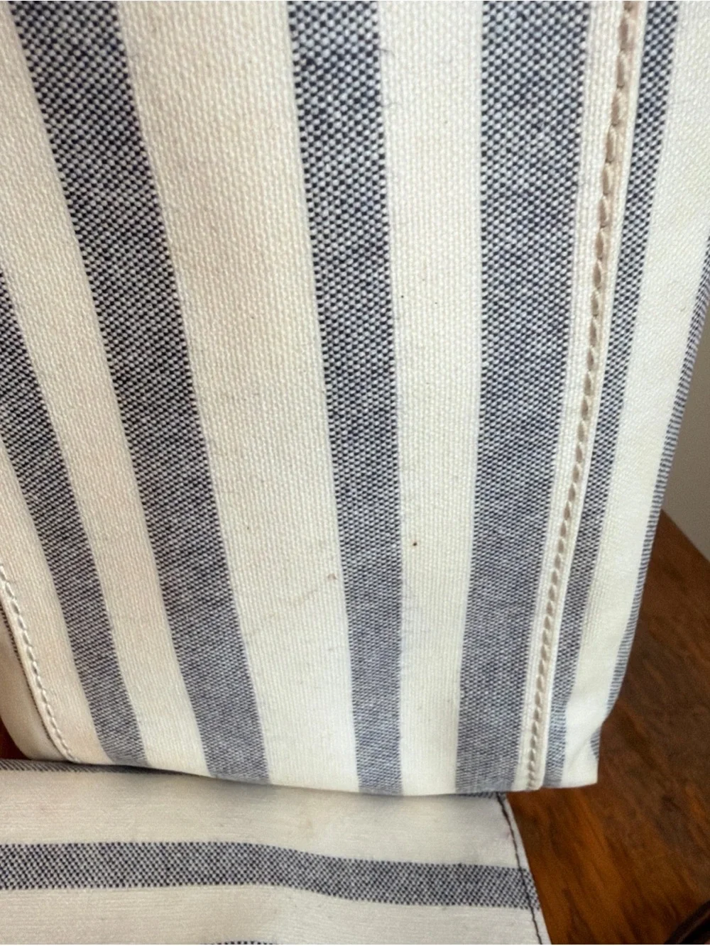 Fossil Fiona Shopper Tote Striped Coated Canvas Shoulder Bag Matching Wallet