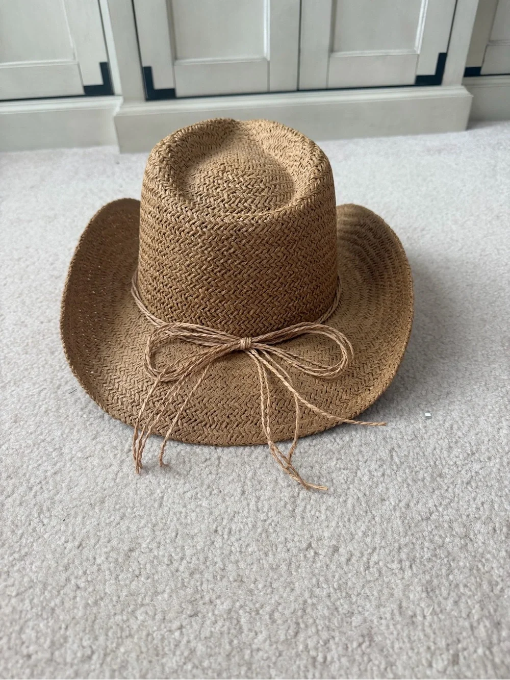 Amazon Brown Straw Wide-Brim Cowboy Sun Hat
