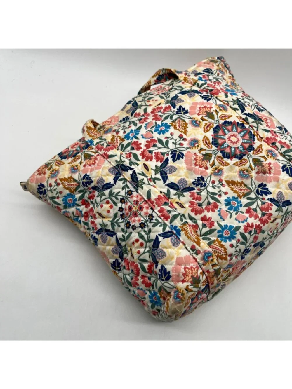 Quilted Cotton Multicolored Fabric Tote Bag