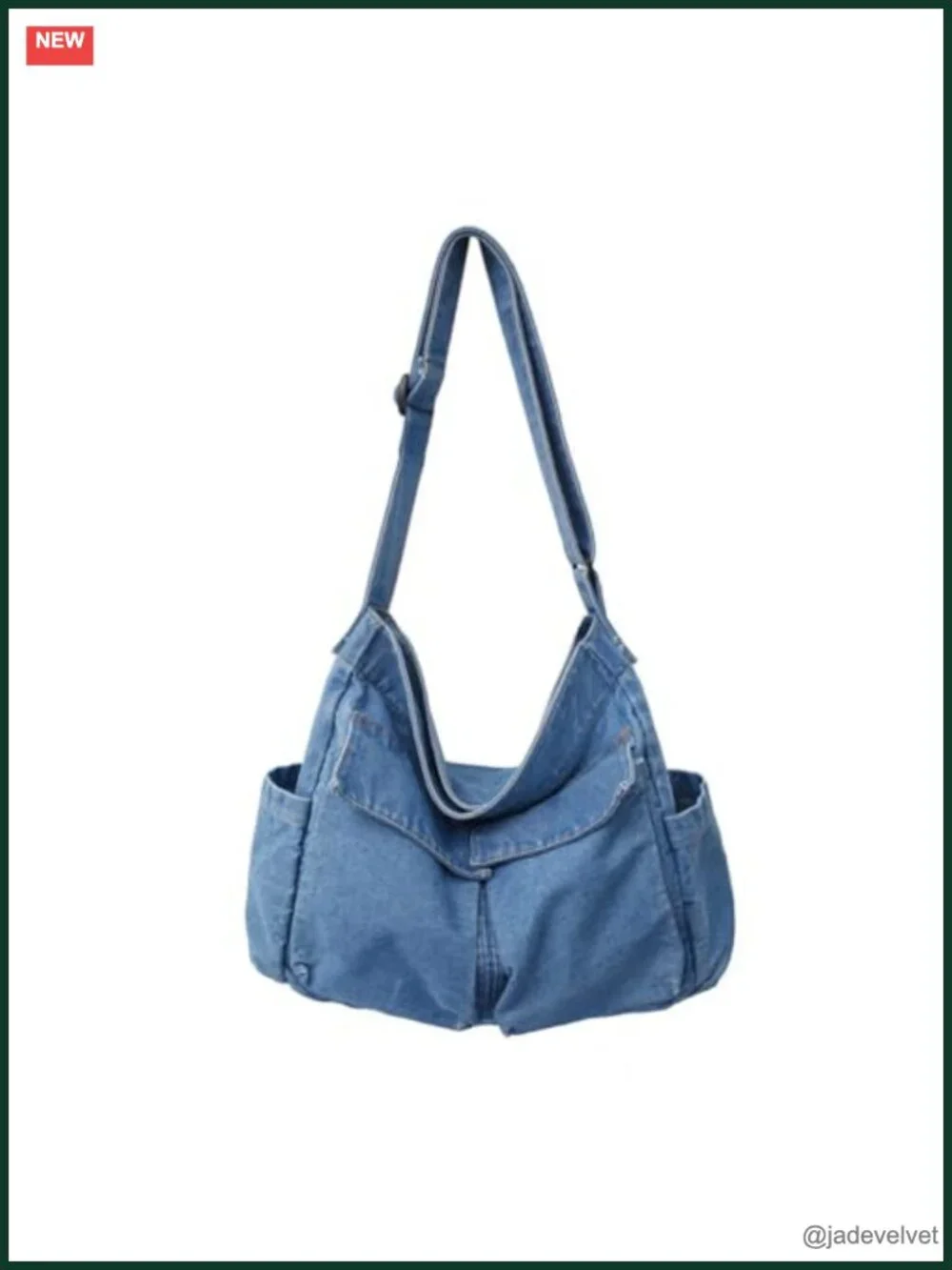 Denim Shoulder Bag Casual Lightweight Retro Travel Shopper Crossbody Handbag
