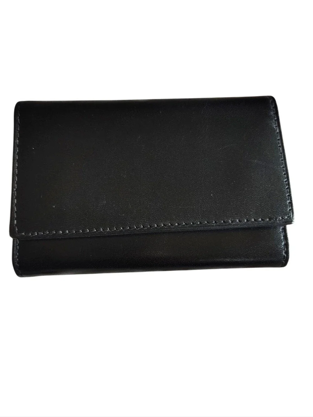 Vintage Bosca Black Leather 6 Key Card Wallet Case with Gold Hardware USA    55