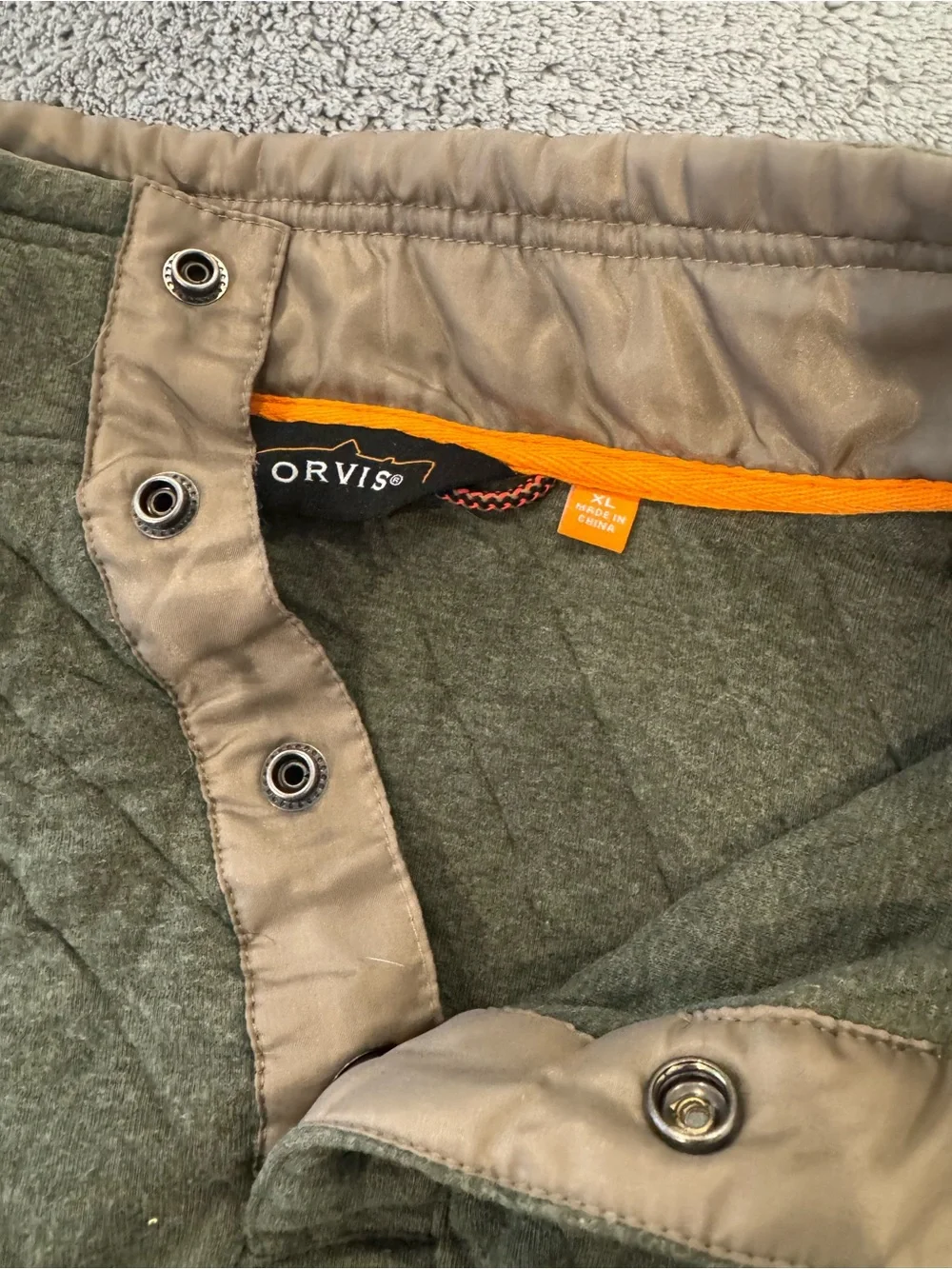 Orvis quilted olive