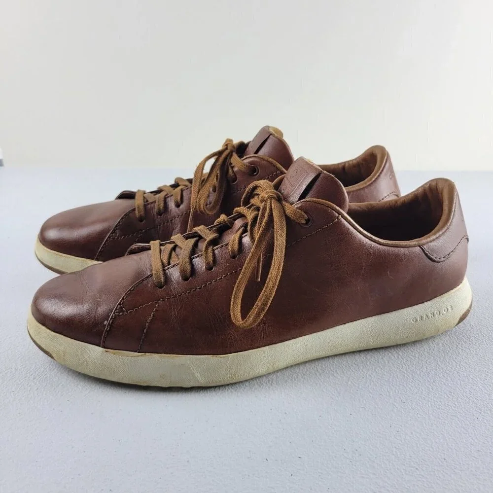 Cole Haan Grandpro  Tennis Sneaker Lace Up Low TopLeather Shoes 10.5 M Men Brown