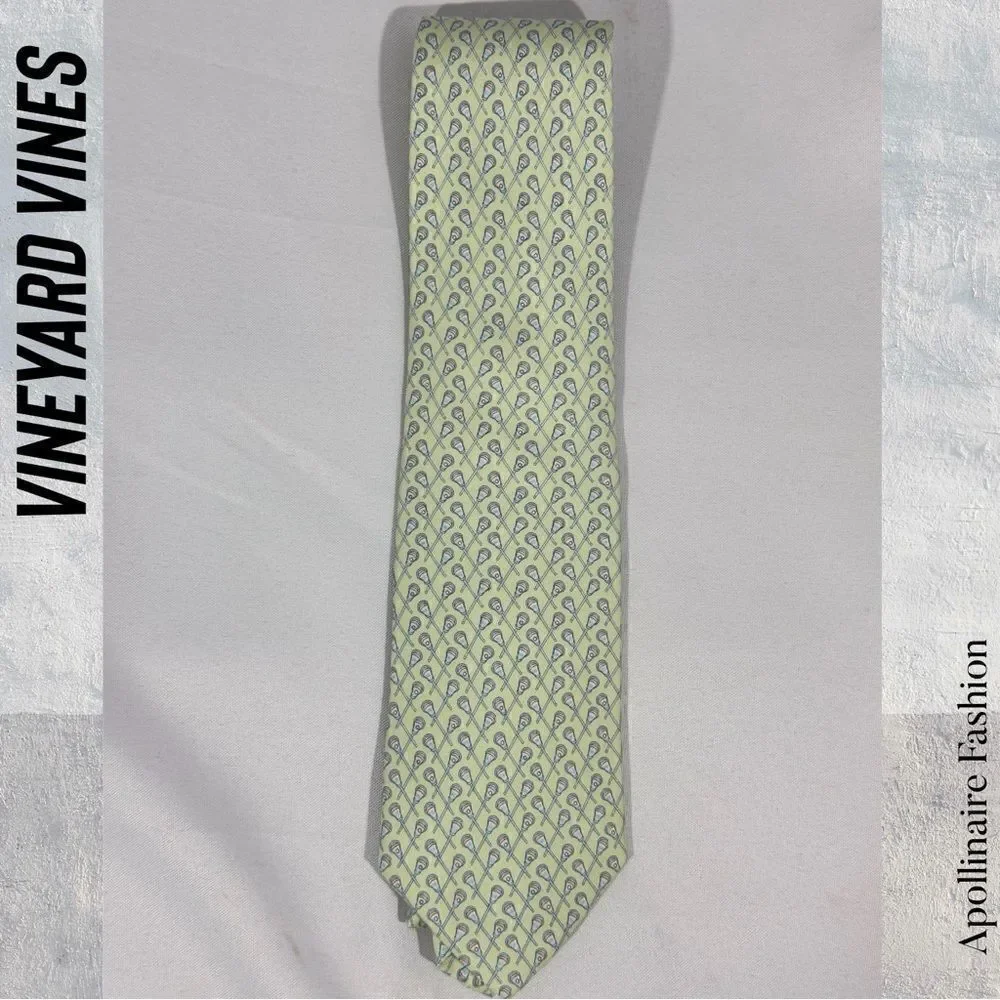 VINEYARD VINES LACROSSE THEME SILK TIE NEW MINT COMBO