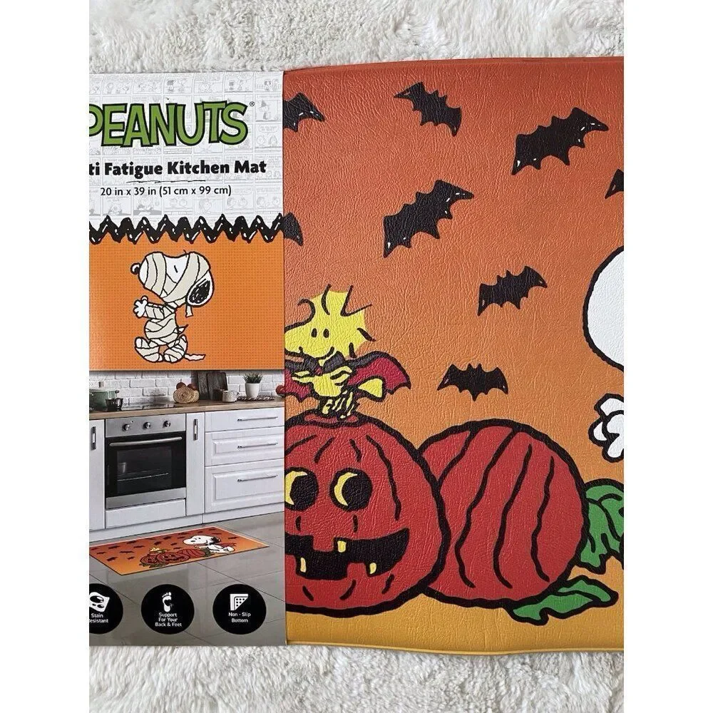 PEANUTS‎ Snoopy Vampire XL Anti-Fatigue Kitchen Mat 20” X 39” Halloween Bats NEW