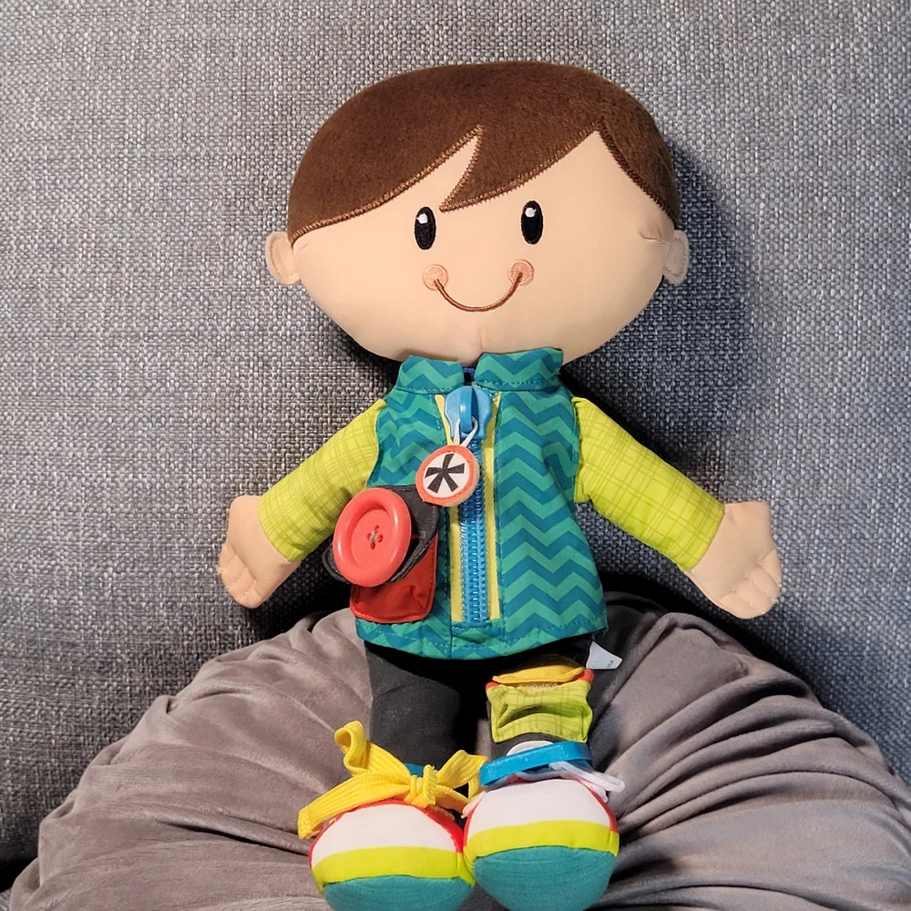 Playskool Smiling Stuffed Learning Activity Doll Learning Sensory Motor Skills