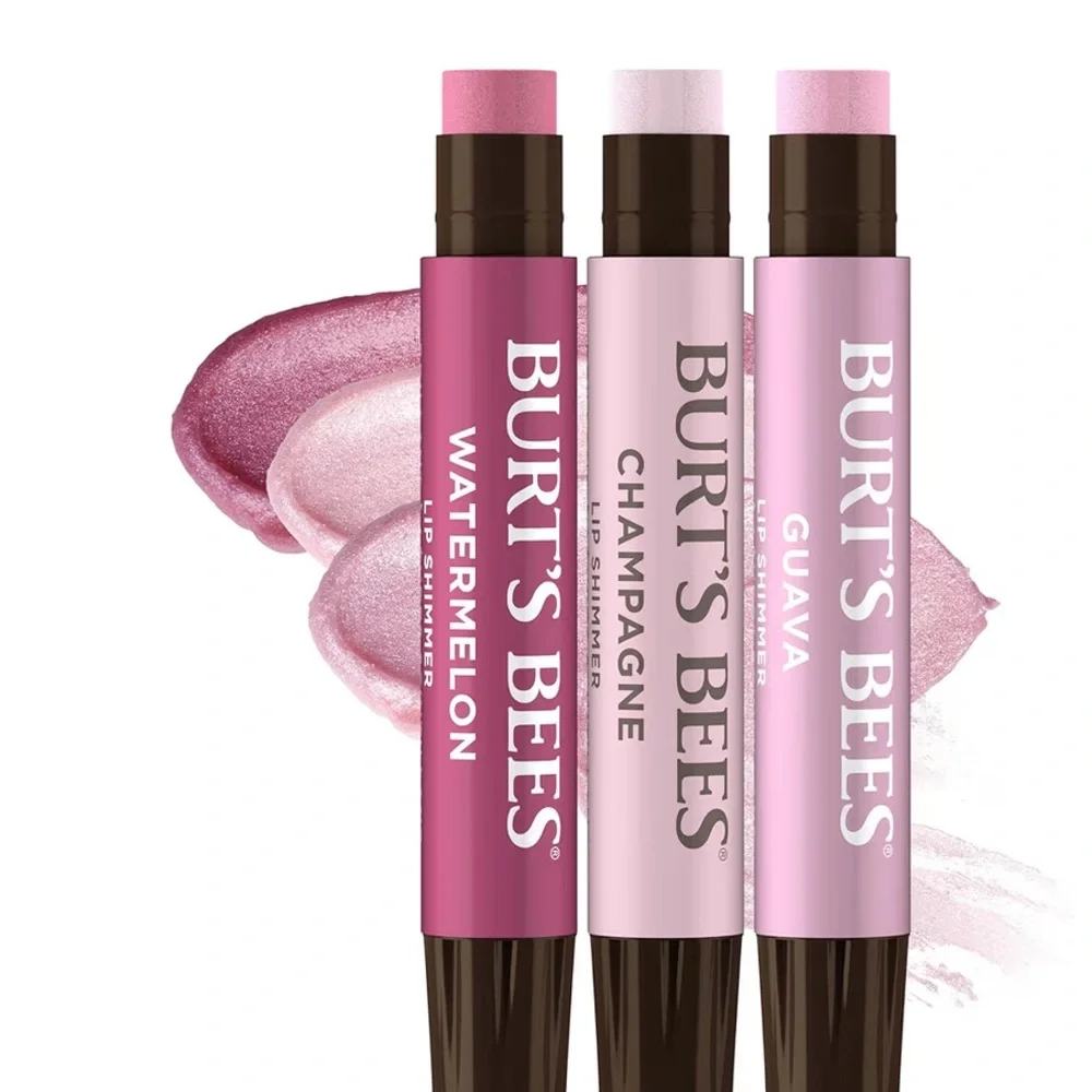Burt's Bees Lip Shimmer Trio - Watermelon, Champagne, Guava