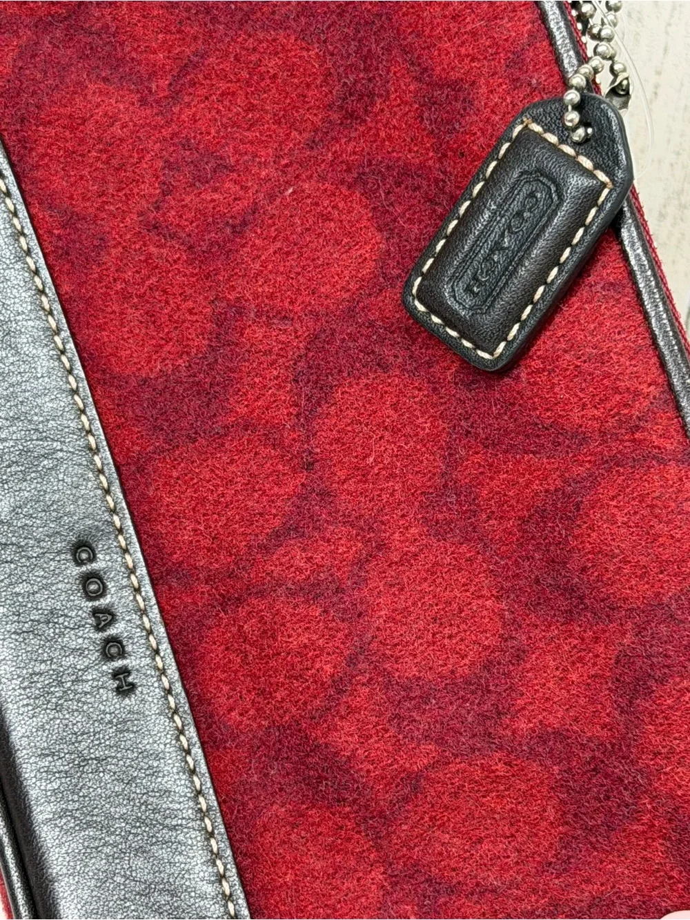 Coach felt wristlet