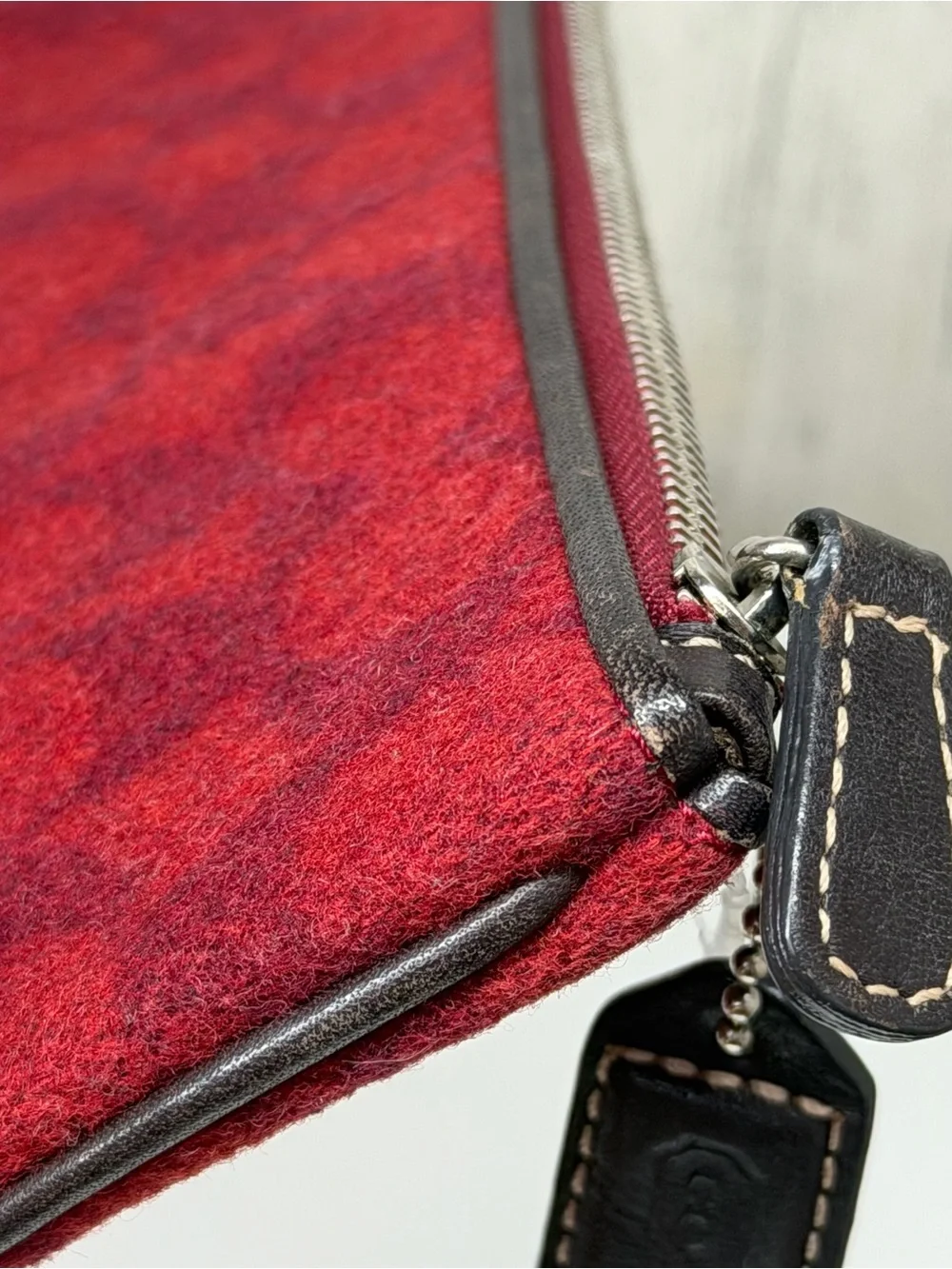 Coach felt wristlet