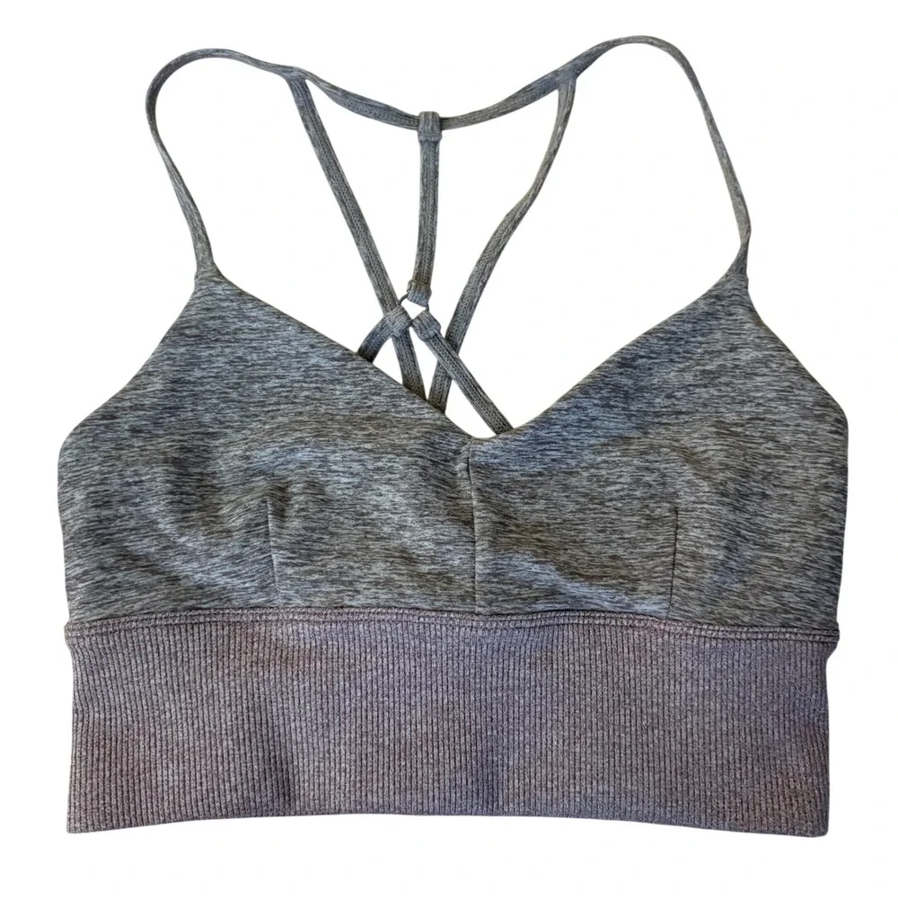 ALO Yoga Alosoft Lavish Sport Bra Grey/ Purple Size Extra‎ Small
