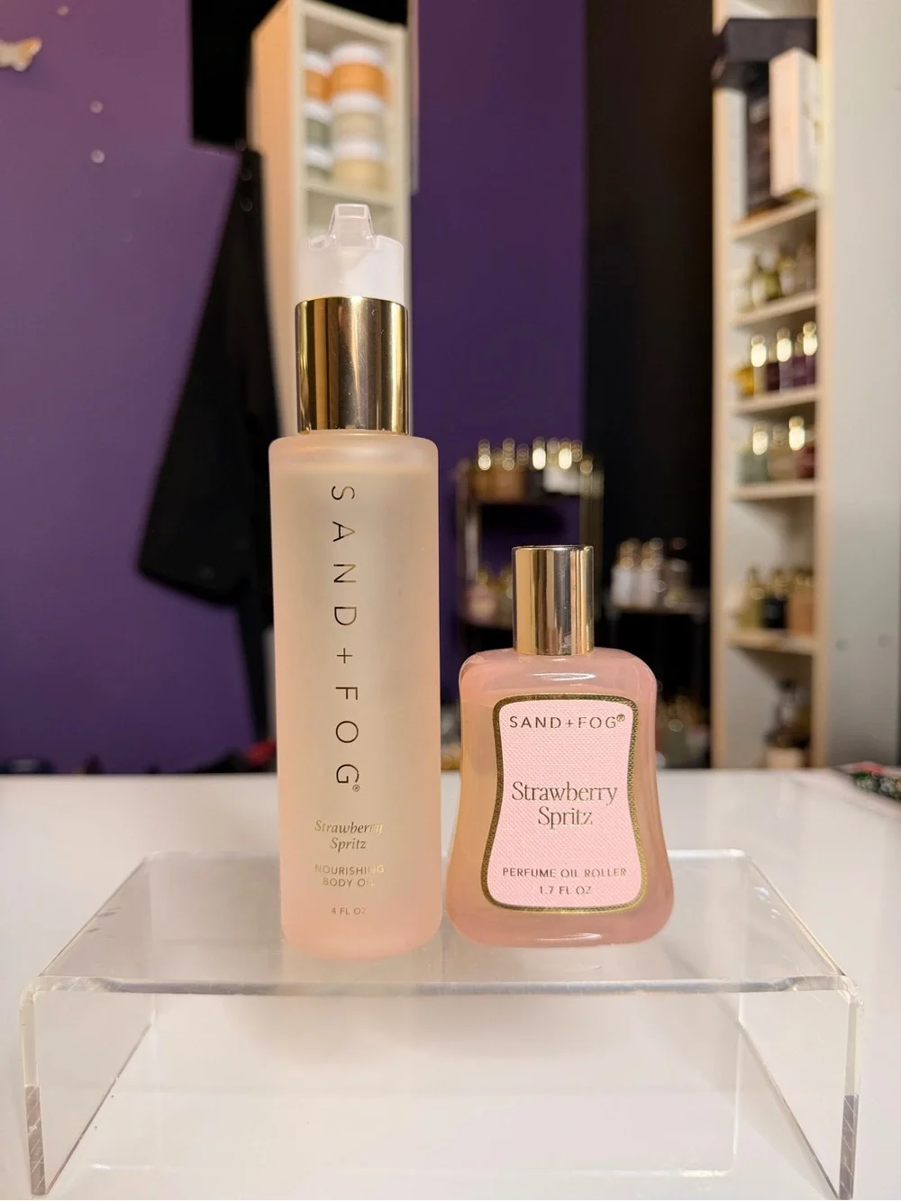 Sand + Fog Strawberry Spritz Body Oil + Perfume Oil Roller Set | New