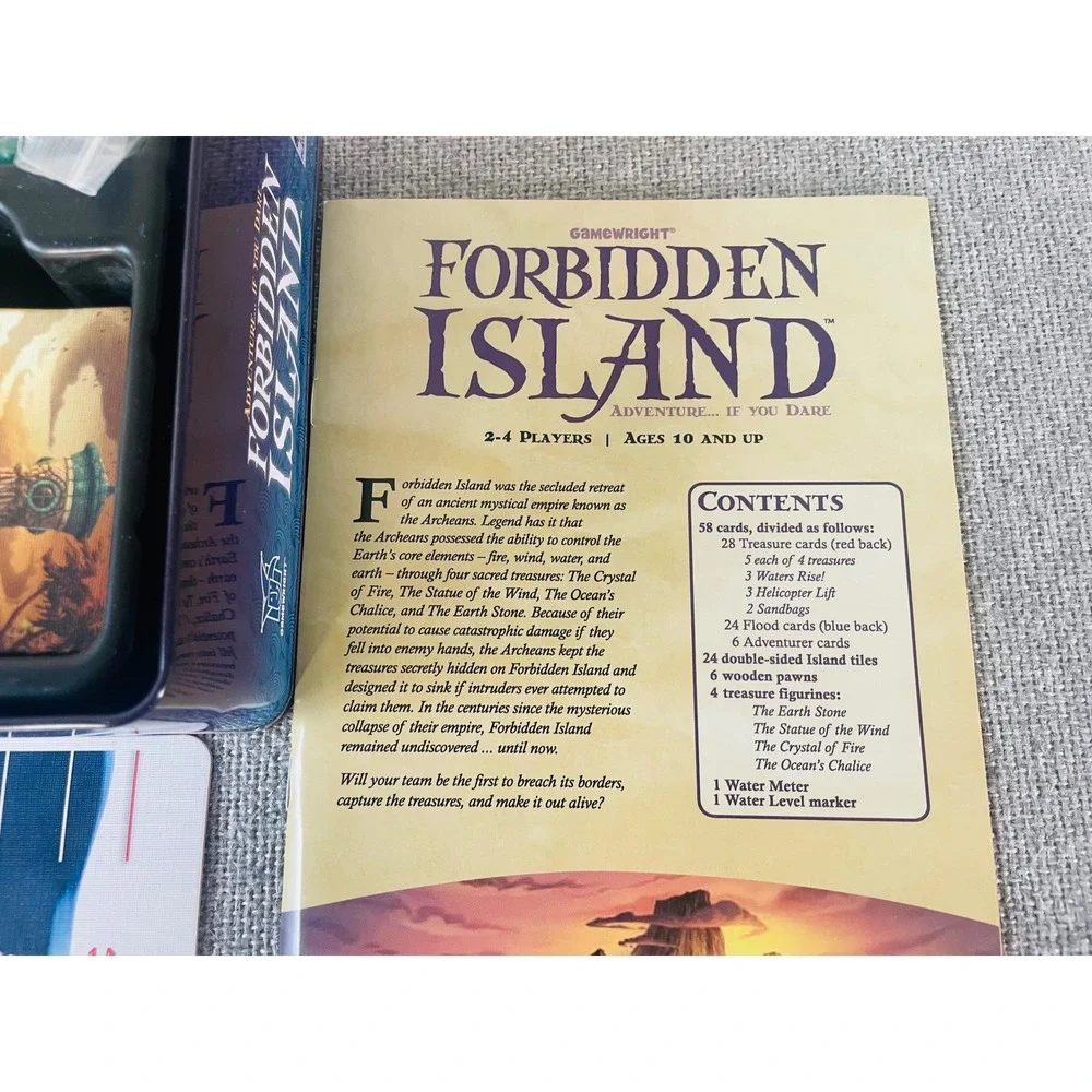 Forbidden Island Board Game Gamewright 2010 Cooperative Family Strategy Complete