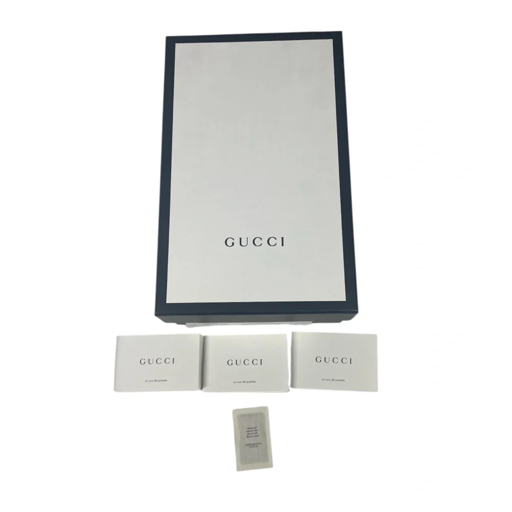 Gucci Empty Shoebox Gift Storage Box White w Black Trim & Booklets 12.5x7.5x4.25
