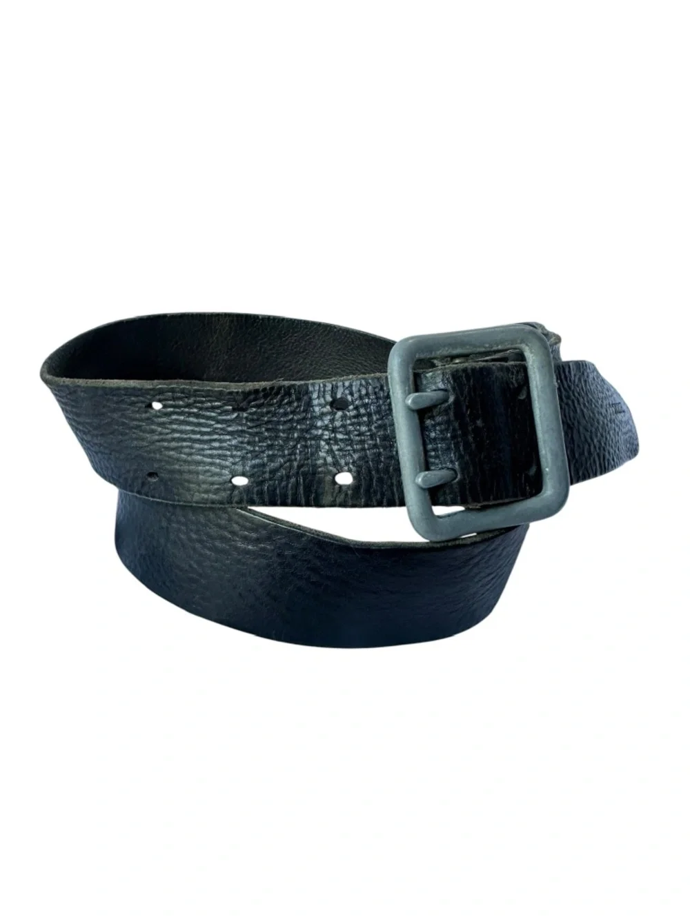 Vintage DIESEL Black Genuine Pebbled Leather Casual Belt For Men 36