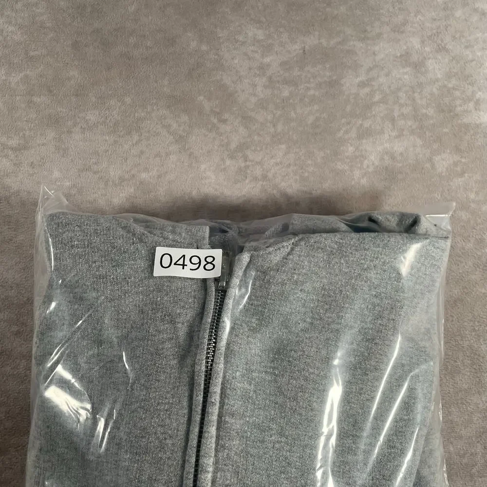 Y2K Vintage Grey Baggy Soft Cozy Full Zip Hoodie Men’s XL
