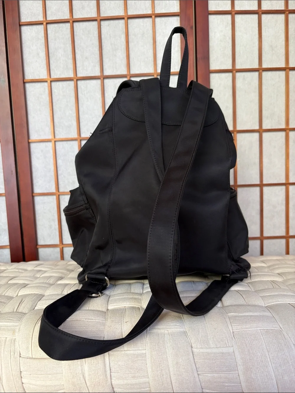 Vintage Guess Black Nylon Backpack Large