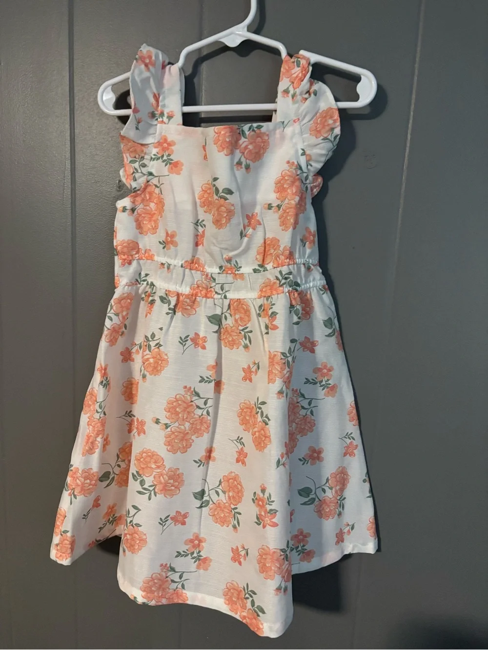Draper James White Dress with Coral Floral Print