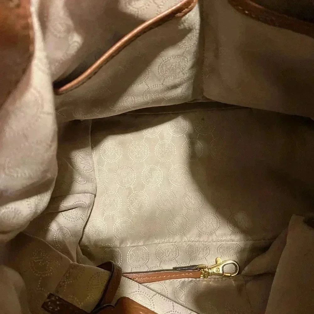 Michael kors brown leather satchel handbag
