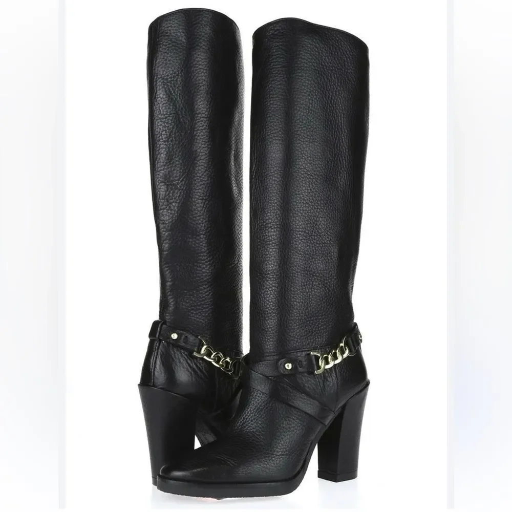 Kate Spade Montreal Black Leather Chain Link Tall 4