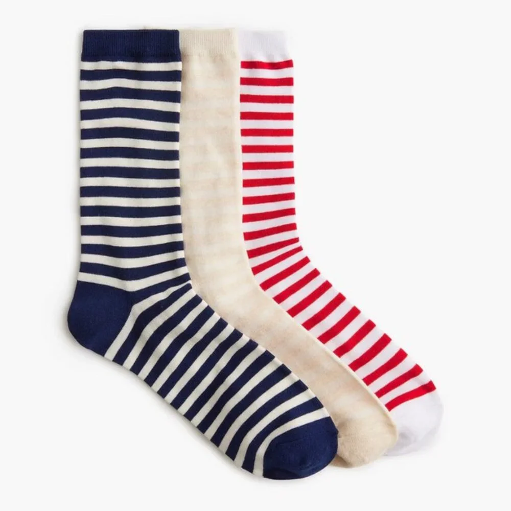 J. Crew Striped trouser socks 3-pack